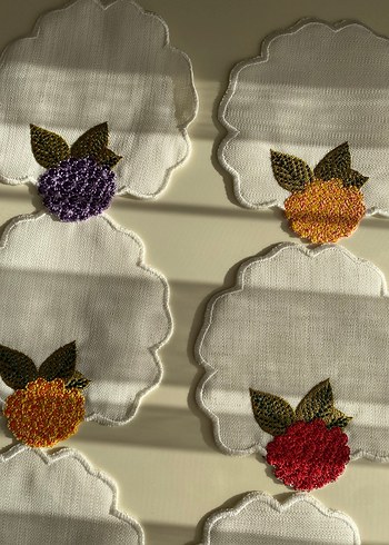 Renkli Çiçek Nakış sunum peçete - Görsel 6