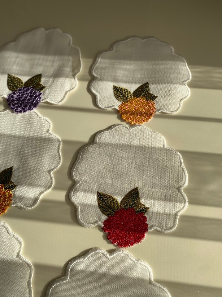 Renkli Çiçek Nakış sunum peçete - Görsel 4