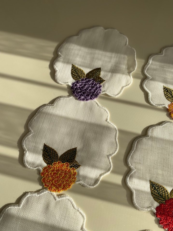 Renkli Çiçek Nakış sunum peçete - Görsel 5