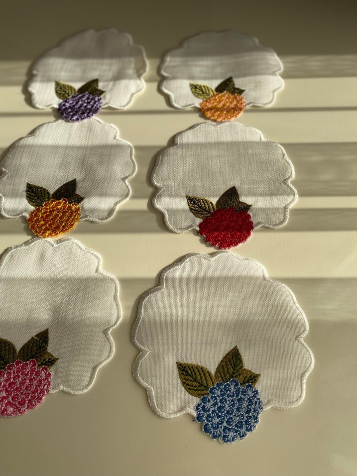 Renkli Çiçek Nakış sunum peçete - Görsel 3