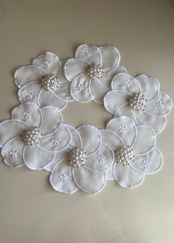 İnci Detaylı papatya sunum peçete - Görsel 2