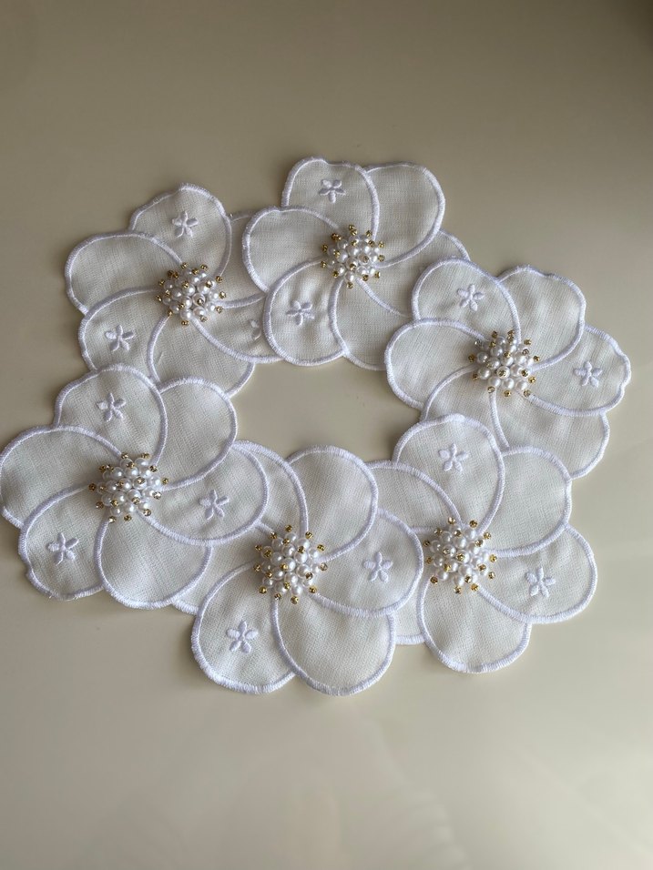 İnci Detaylı papatya sunum peçete - Görsel 2