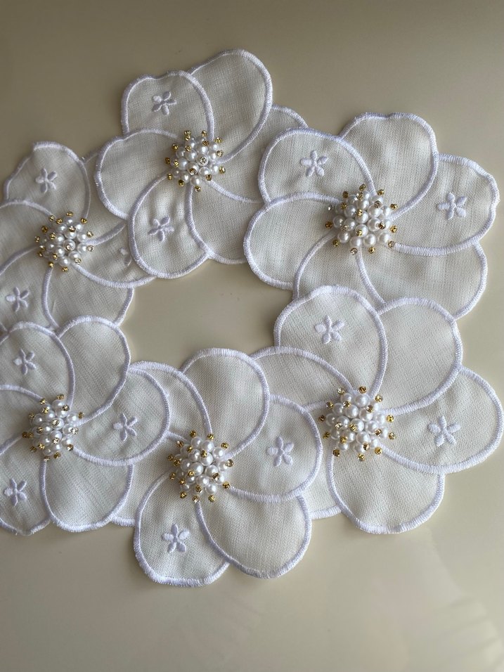 İnci Detaylı papatya sunum peçete - Görsel 4