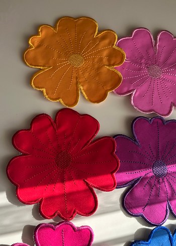 Renkli Çiçek Desenli sunum peçete - Görsel 5