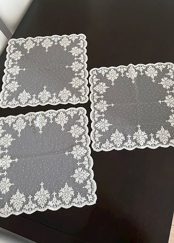 English Home 3lü Dantel Örtü Seti - Görsel 2