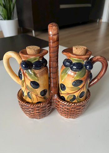 Zeytin Desenli Seramik Tabak ve Yağlık Seti - Görsel 4