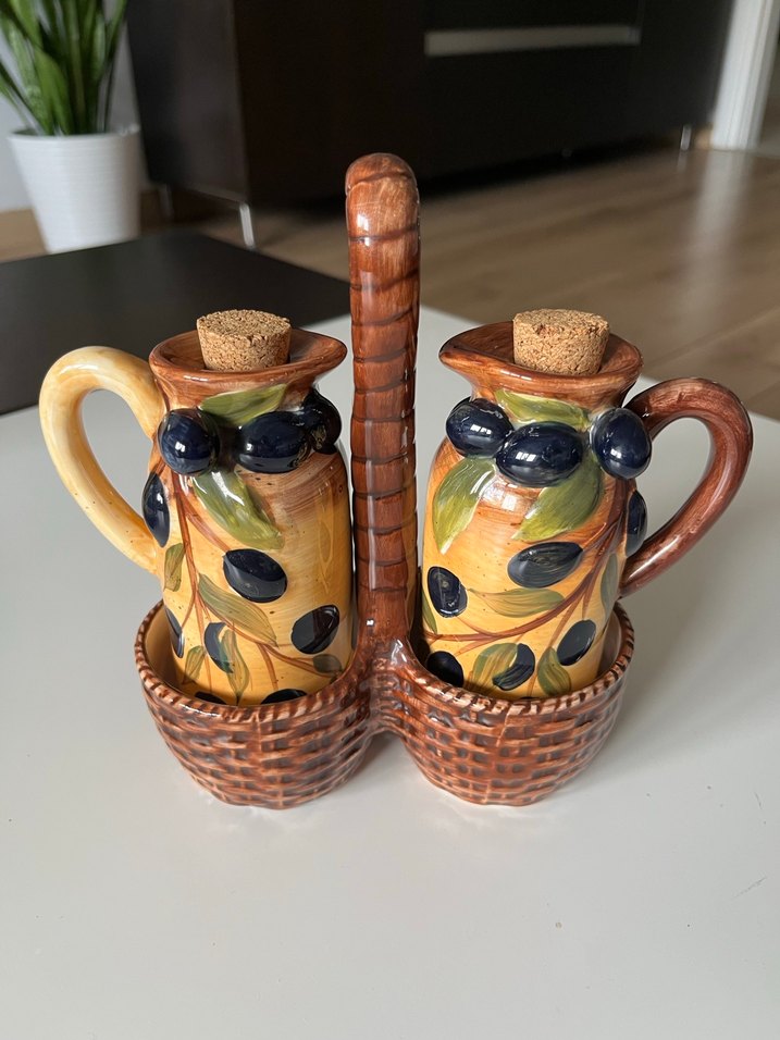 Zeytin Desenli Seramik Tabak ve Yağlık Seti - Görsel 4