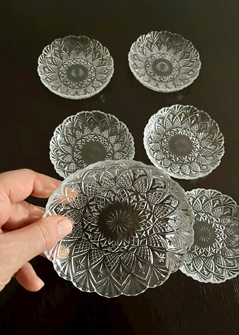 Kesme Cam Tatlı Tabağı 6 adet - Görsel 4