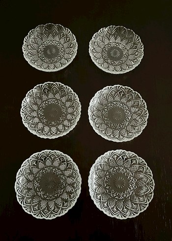 Kesme Cam Tatlı Tabağı 6 adet - Görsel 6