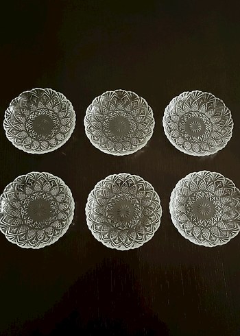 Kesme Cam Tatlı Tabağı 6 adet - Görsel 7