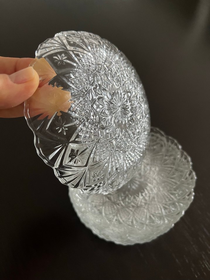 Kesme Cam Tatlı Tabağı 6 adet - Görsel 2