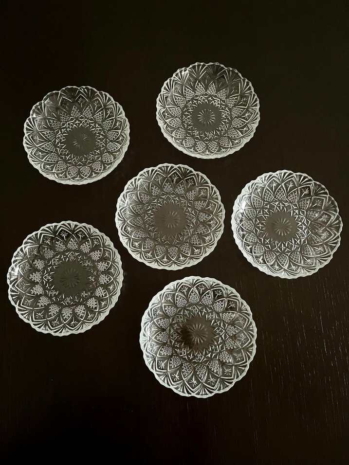 Kesme Cam Tatlı Tabağı 6 adet - Görsel 3