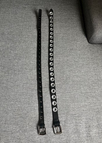 Vintage 2li Deri Kemer - Görsel 7