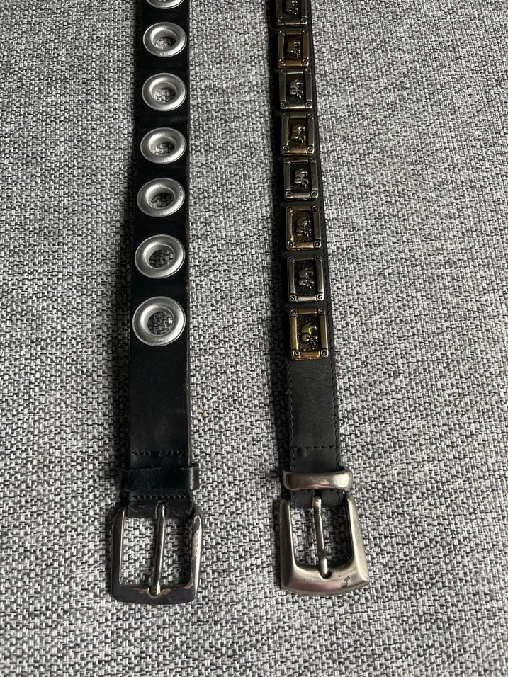 Vintage 2li Deri Kemer - Görsel 5