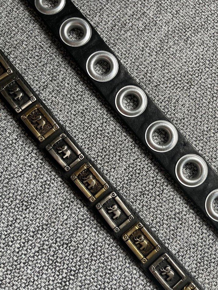 Vintage 2li Deri Kemer - Görsel 3