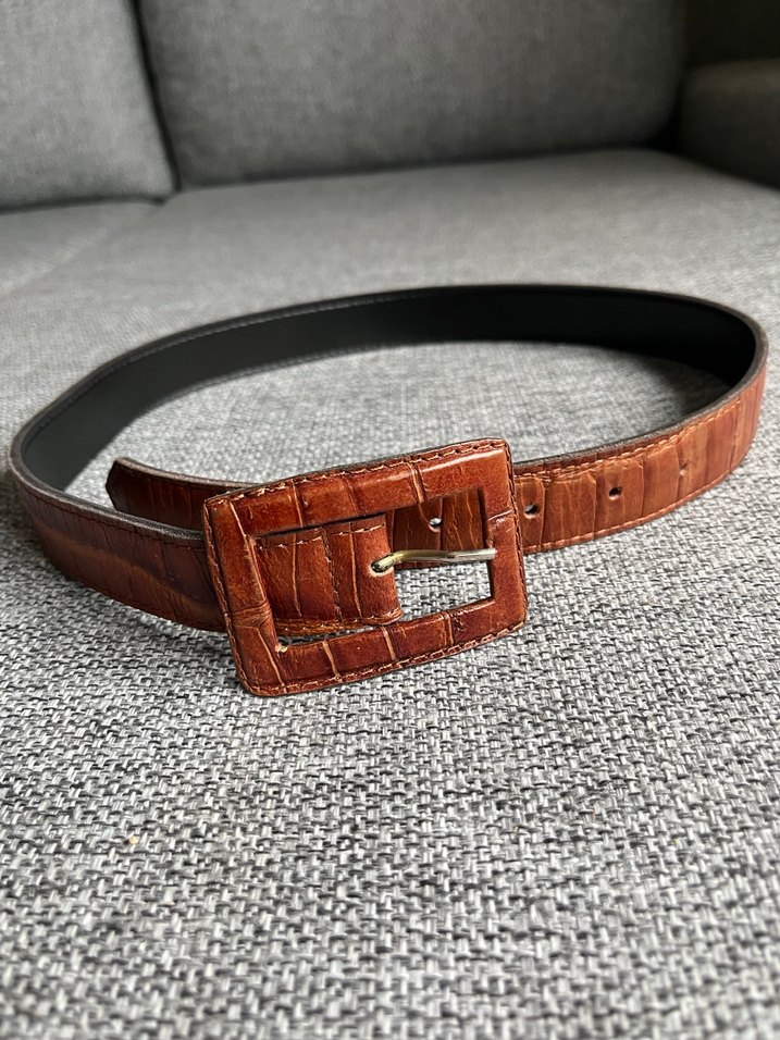 Vintage Deri Kemer - Görsel 2