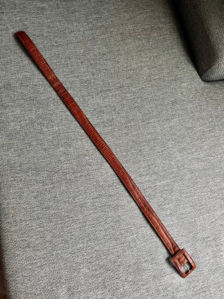 Vintage Deri Kemer - Görsel 5