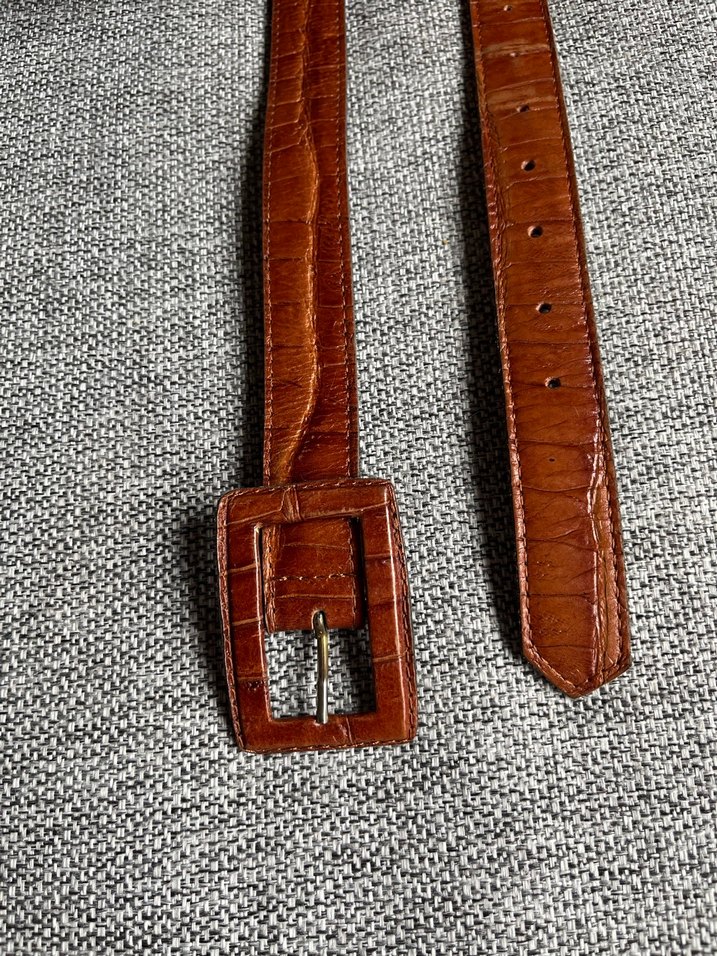 Vintage Deri Kemer - Görsel 3