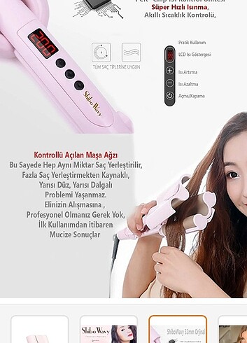 Diğer Su Dalgası Saç Maşası 32 Mm Jolvena Derin Wag Tipi