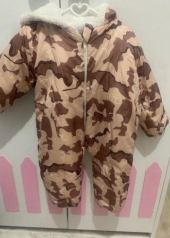 Kız Bebek Kahverengi Kamuflaj Tulumu - Görsel 3