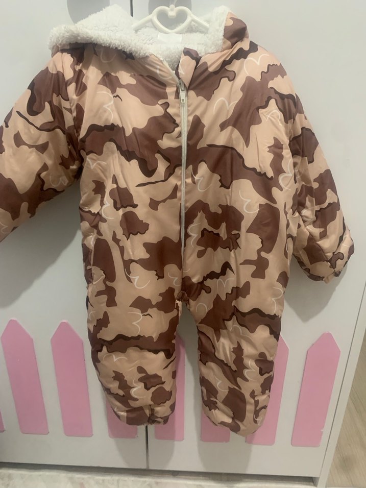 Kız Bebek Kahverengi Kamuflaj Tulumu - Görsel 3