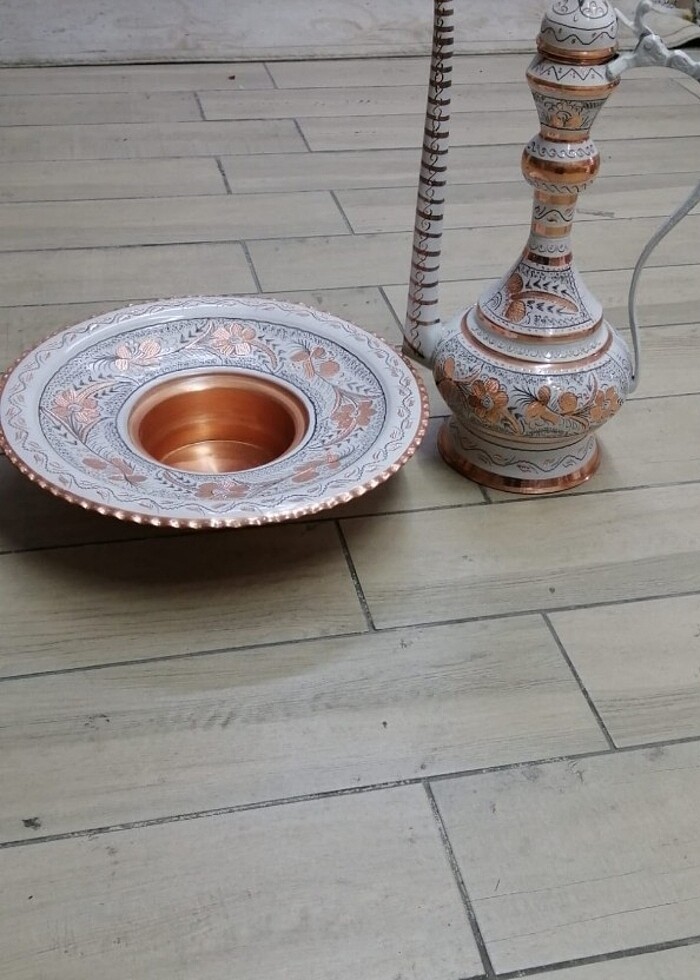 Şark köşesi için hediye edilebilecek Erzincan bakırı ibrik  - Görsel 2