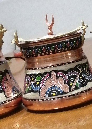 Geleneksel İşlemeli Bakır Saklama Kavanozları - Görsel 3