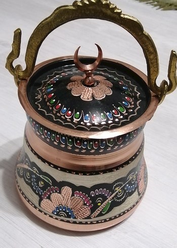 Geleneksel İşlemeli Bakır Saklama Kavanozları - Görsel 4