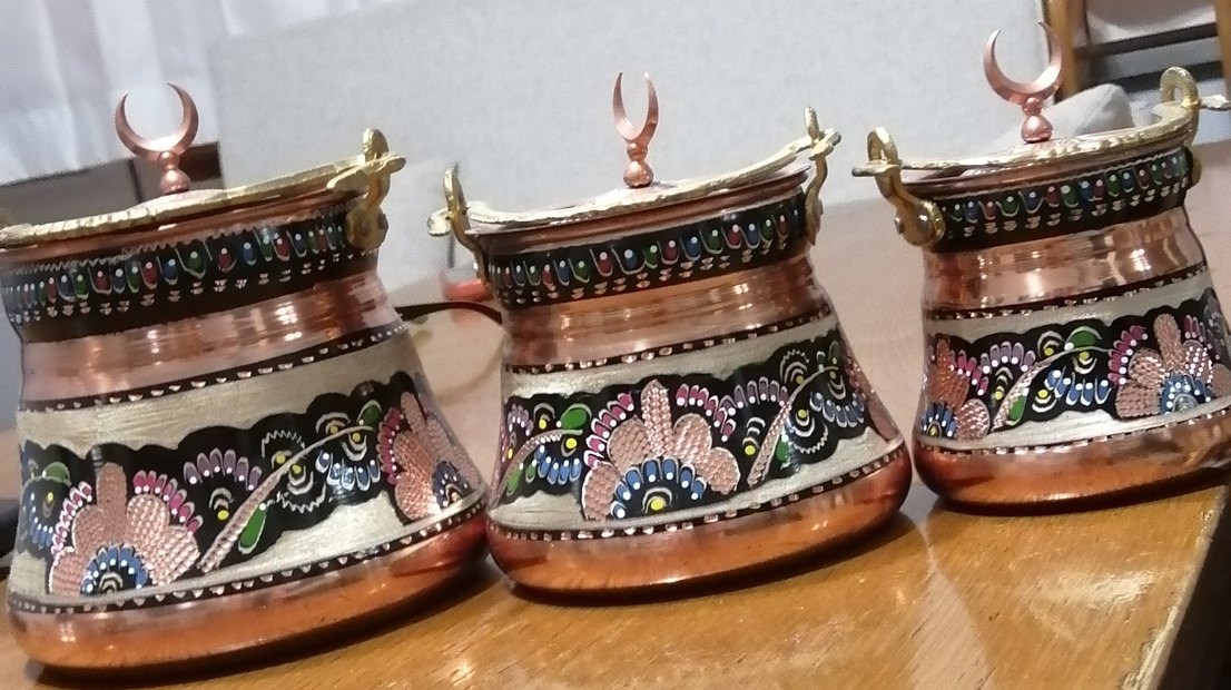 Geleneksel İşlemeli Bakır Saklama Kavanozları - Görsel 3