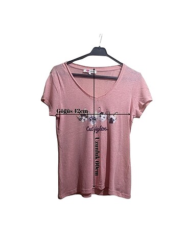 l Beden pembe Renk Koton L beden T-Shirt