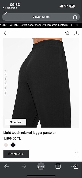 s Beden LIGHT TOUCH RELAXED JOGGER ESOFMAN ALTI