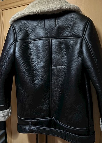 s Beden siyah Renk Stradıvarıus siyah Kürklü Deri Biker Ceket