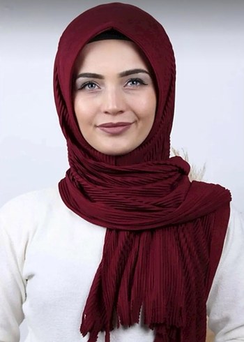 Bordo Kadın Drapeli Bohem Şal - Diger