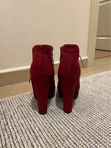 38 Beden bordo Renk Platform Topuklu Bot