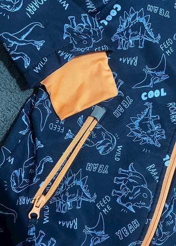 Erkek Çocuk Baskılı Fermuarlı Yağmurluk - Görsel 2