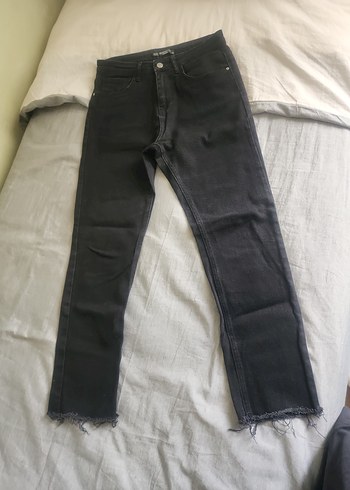 Siyah Kadın Denim Normal Boy Dar Kesim Pantolon - Görsel 3
