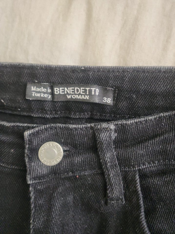 Siyah Kadın Denim Normal Boy Dar Kesim Pantolon - Görsel 4