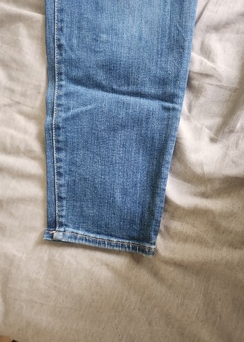 Düğmeli Mavi Kadın Kot Pantolon - Görsel 3