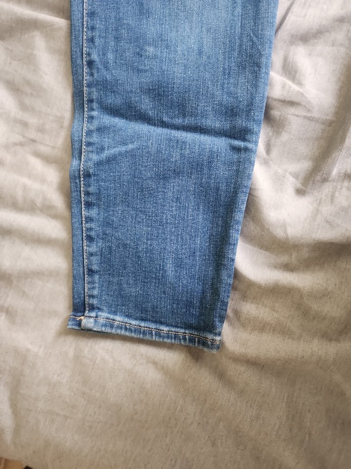 Düğmeli Mavi Kadın Kot Pantolon - Görsel 3