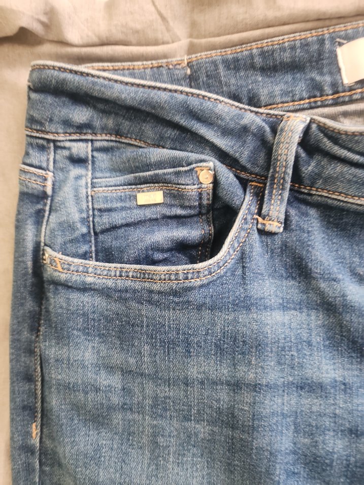 Düğmeli Mavi Kadın Kot Pantolon - Görsel 4