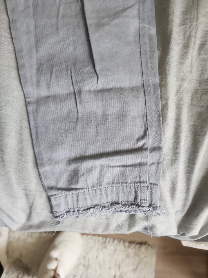 Düğmeli Bej Keten Kadın Pantolon - Görsel 3