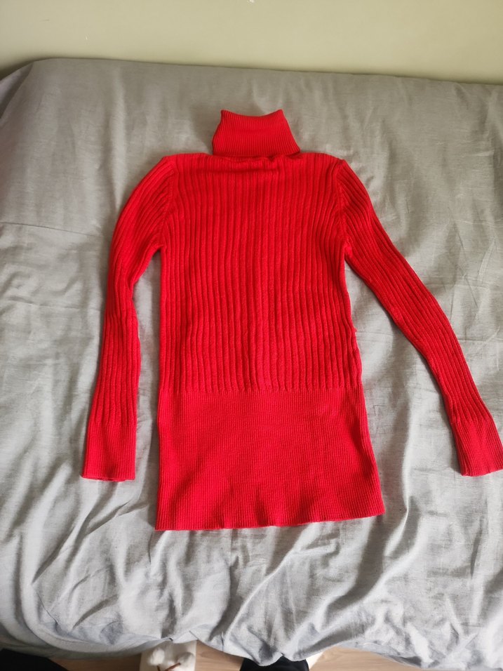 Kırmızı Balıkçı Yaka Triko Kazak - Görsel 3