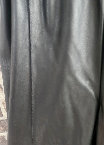 Kadın Siyah Deri Pantolon - Görsel 3