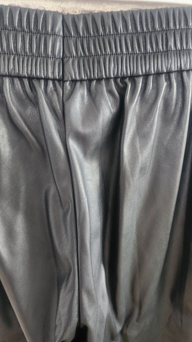 Kadın Siyah Deri Pantolon - Görsel 4