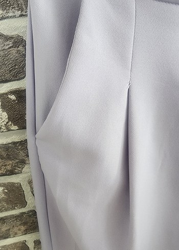 Kadın Mor Pilili Uzun Kumaş Pantolon - Görsel 4