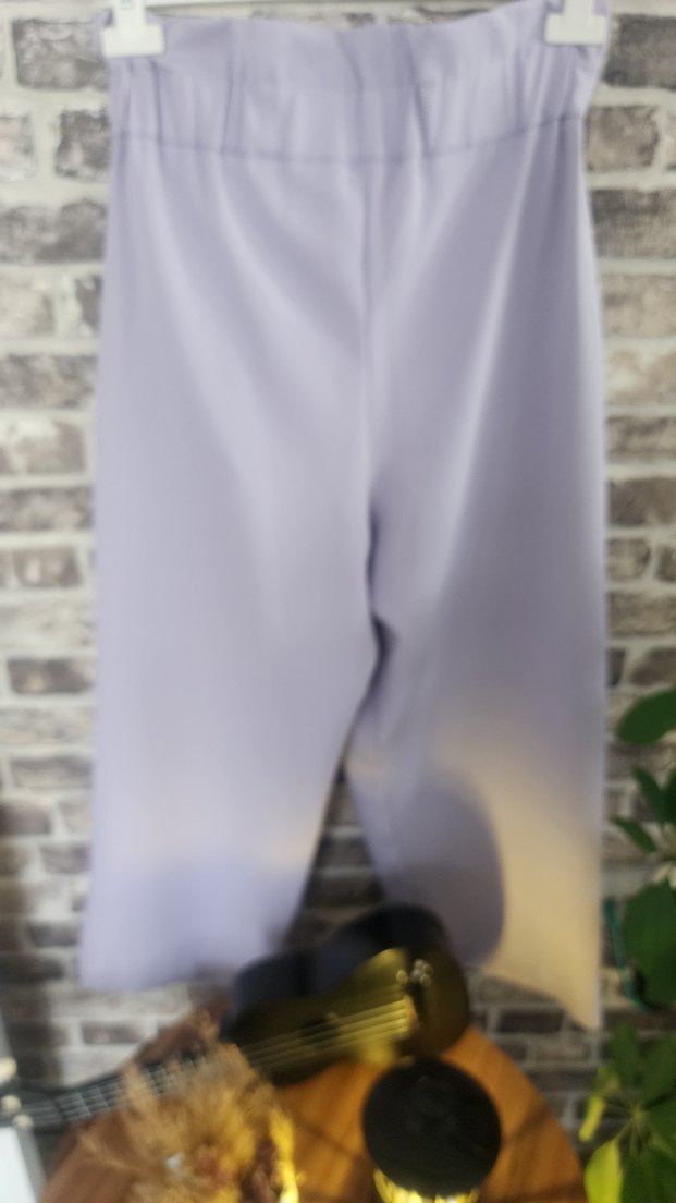 Kadın Mor Pilili Uzun Kumaş Pantolon - Görsel 2