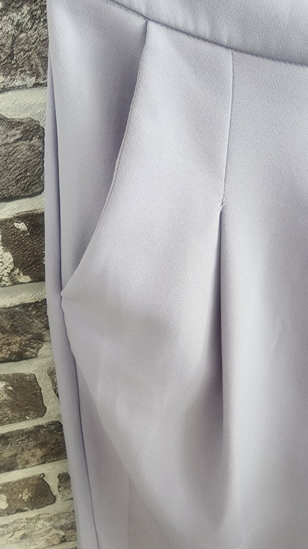 Kadın Mor Pilili Uzun Kumaş Pantolon - Görsel 4