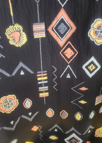 Zincir Detaylı Uzun Kollu Bohem Tunik - Görsel 2