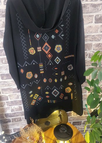 Zincir Detaylı Uzun Kollu Bohem Tunik - Görsel 4