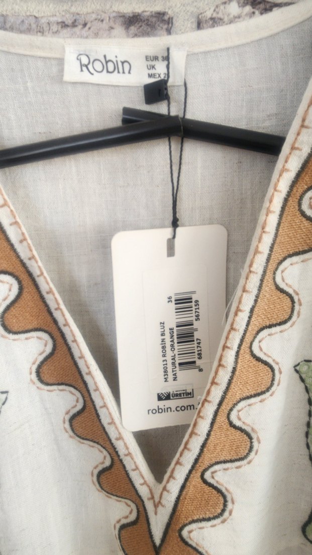 Uzun Kollu İşlemeli Bohem Mini Bluz - Görsel 3